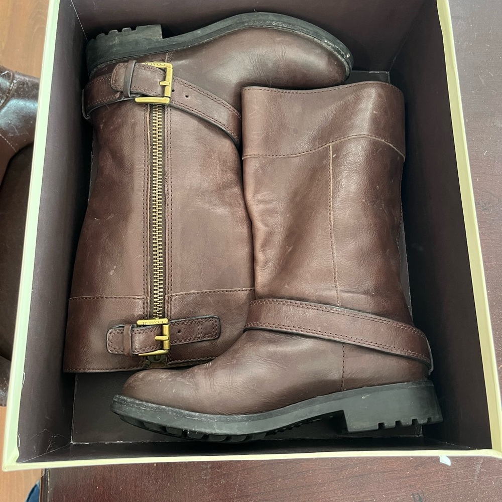 Brown Coach Leather Riding Boots - Picture 10 of 12